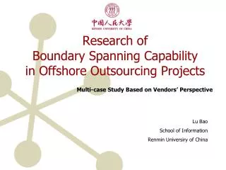 Research of Boundary Spanning Capability in Offshore Outsourcing Projects