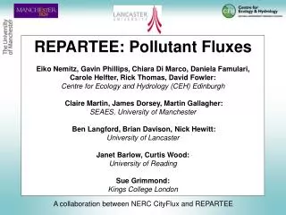 A collaboration between NERC CityFlux and REPARTEE