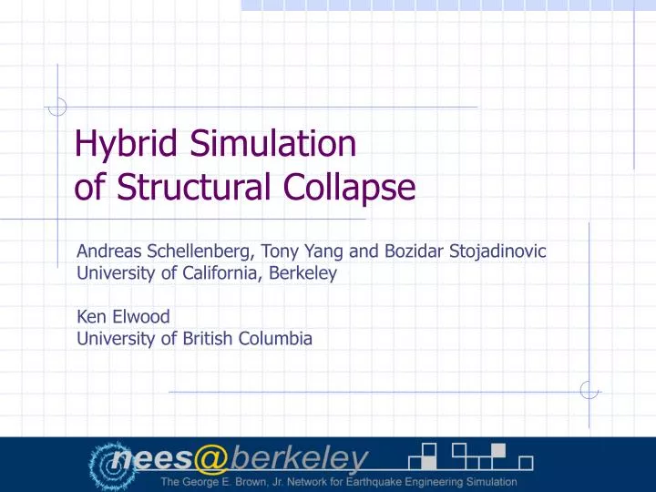 hybrid simulation of structural collapse