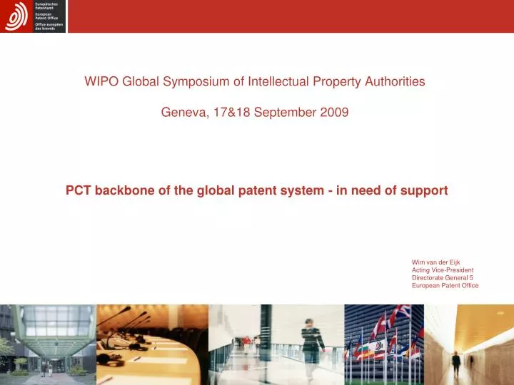 wipo global symposium of intellectual property authorities geneva 17 18 september 2009