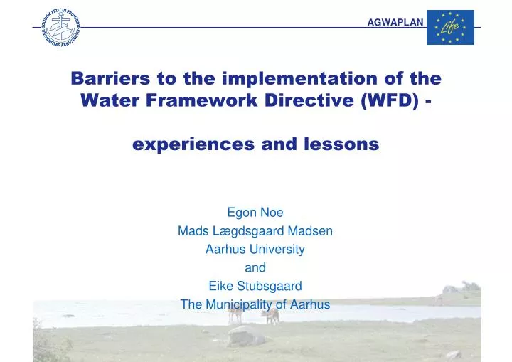 barriers to the implementation of the water framework directive wfd experiences and lessons