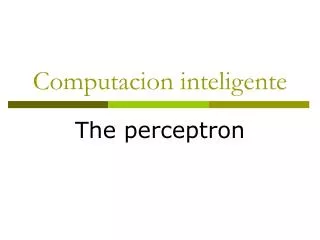 Computacion inteligente