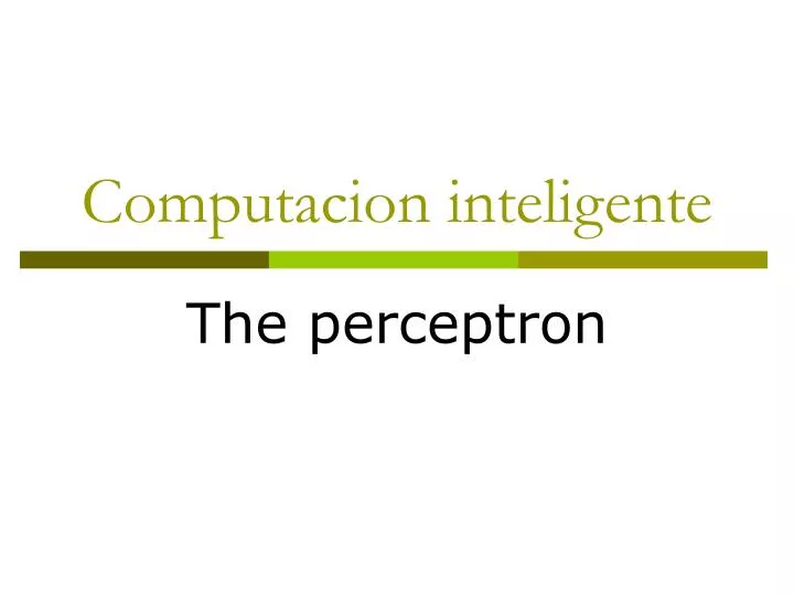 computacion inteligente