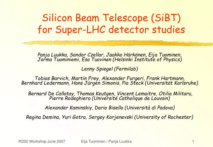 silicon beam telescope sibt for super lhc detector studies
