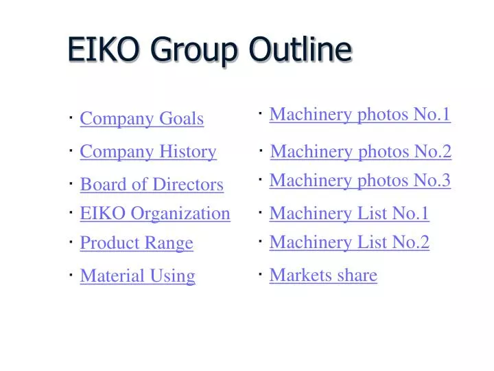 eiko group outline