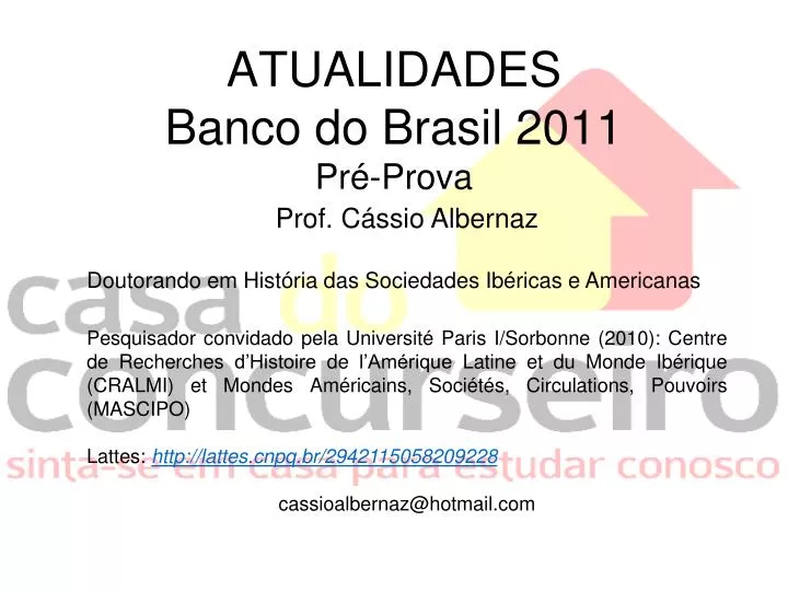 atualidades banco do brasil 2011 pr prova