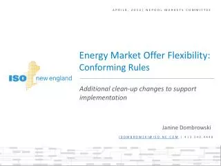 April8, 2014| NEPOOL MARKETS COMMITTEE