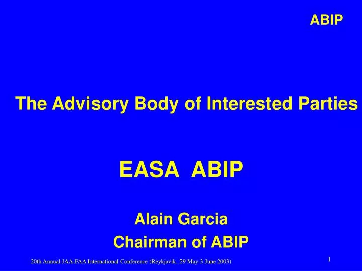 the advisory body of interested parties