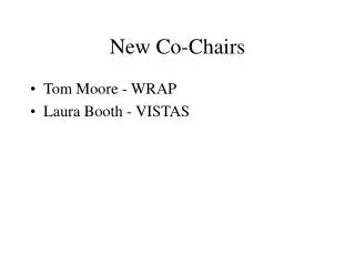 New Co-Chairs