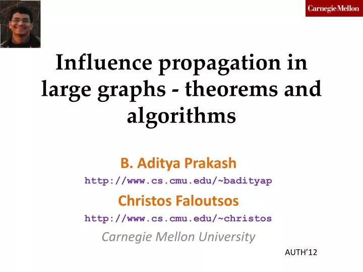 influence propagation in large graphs theorems and algorithms
