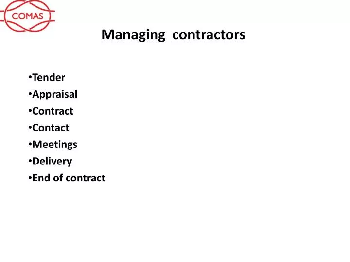 managing contractors