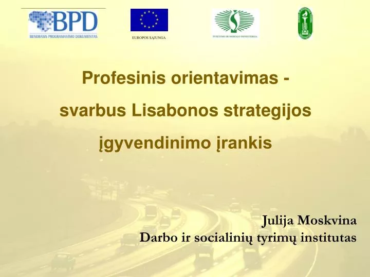 profesinis orientavimas svarbus lisabonos strategijos gyvendinimo rankis