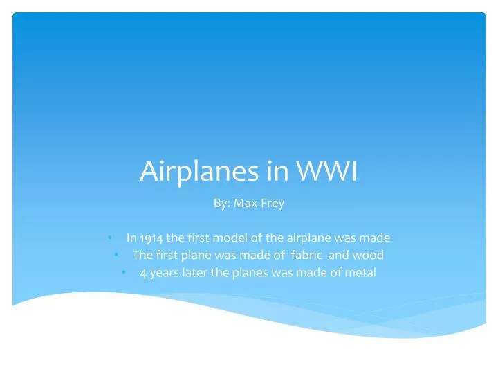 airplanes in wwi