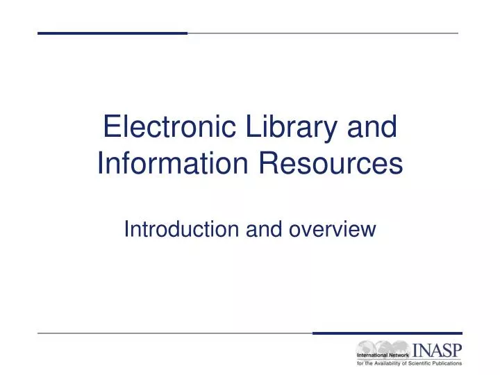 electronic library and information resources
