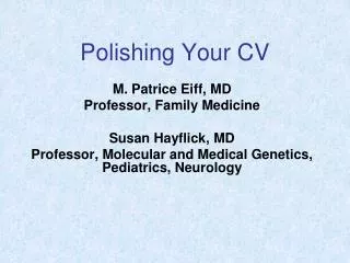 Polishing Your CV