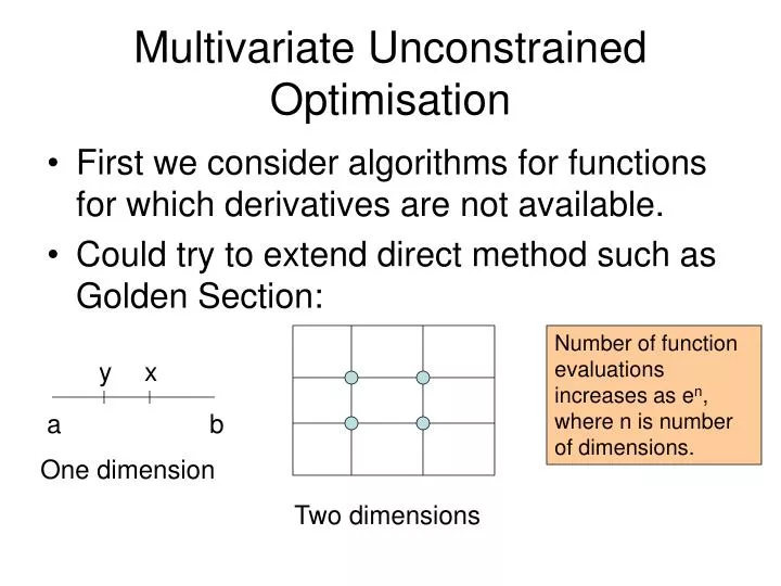 multivariate unconstrained optimisation