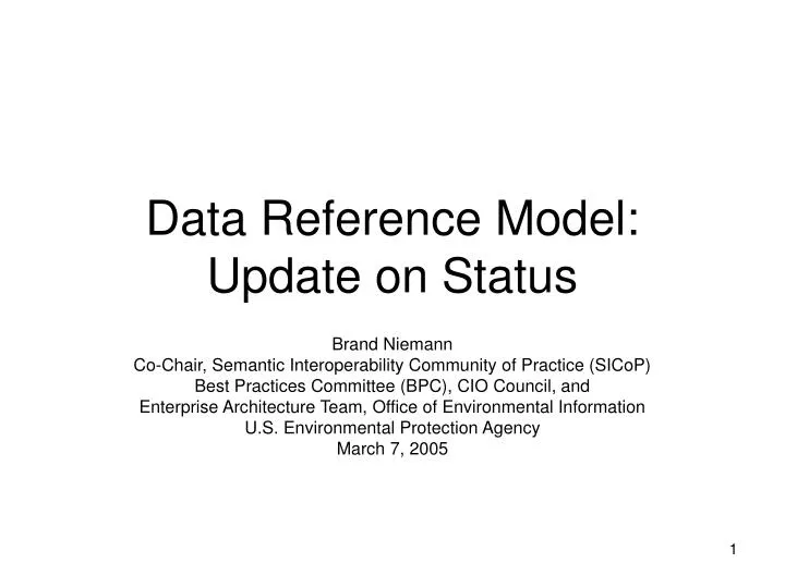 data reference model update on status