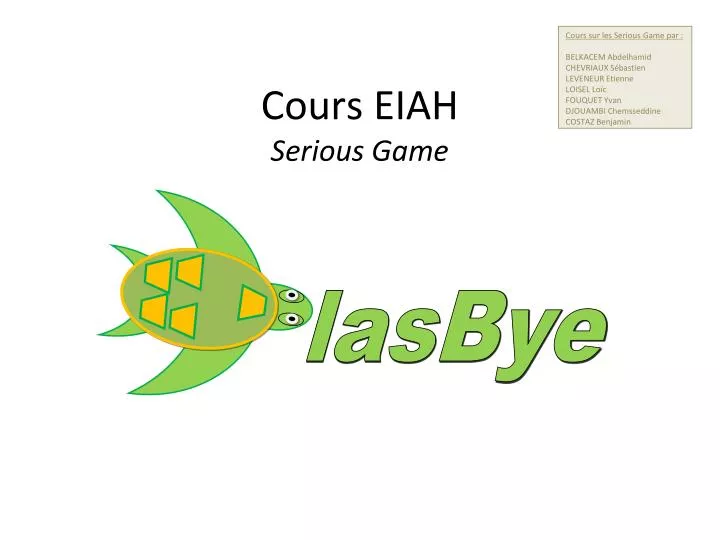 cours eiah serious game