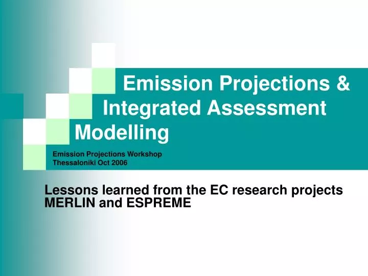 emission projections integrated assessment modelling