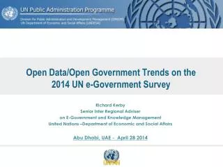 Open Data/Open Government Trends on the 2014 UN e-Government Survey