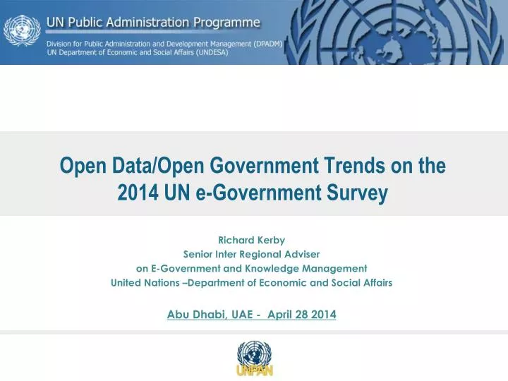 open data open government trends on the 2014 un e government survey