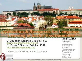 Validation &amp; Resources for Language Learning in AIOLE Environments