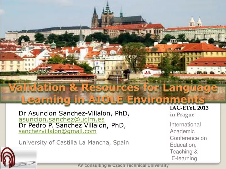 validation resources for language learning in aiole environments