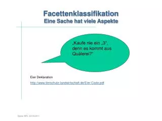 facettenklassifikation eine sache hat viele aspekte
