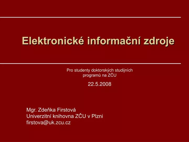 elektronick informa n zdroje