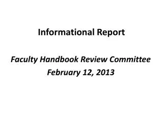 Informational Report