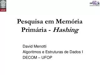 pesquisa em mem ria prim ria hashing