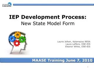 IEP Development Process: New State Model Form