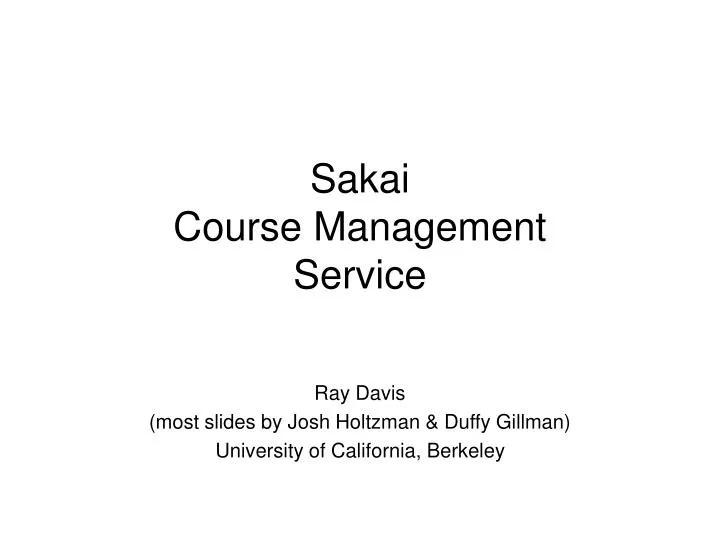sakai course management service