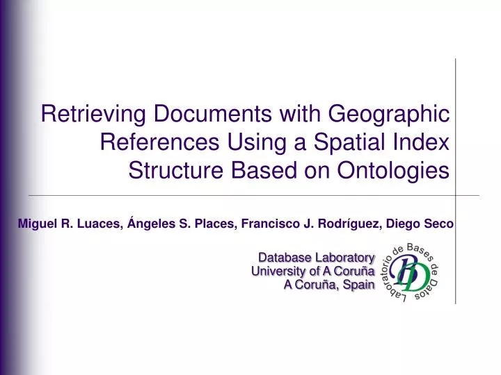 retrieving documents with geographic references using a spatial index structure based on ontologies