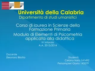 universit della calabria