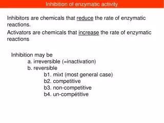 Inhibition of enzymatic activity