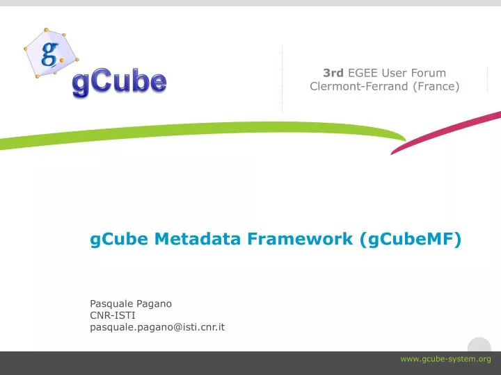 gcube metadata framework gcubemf