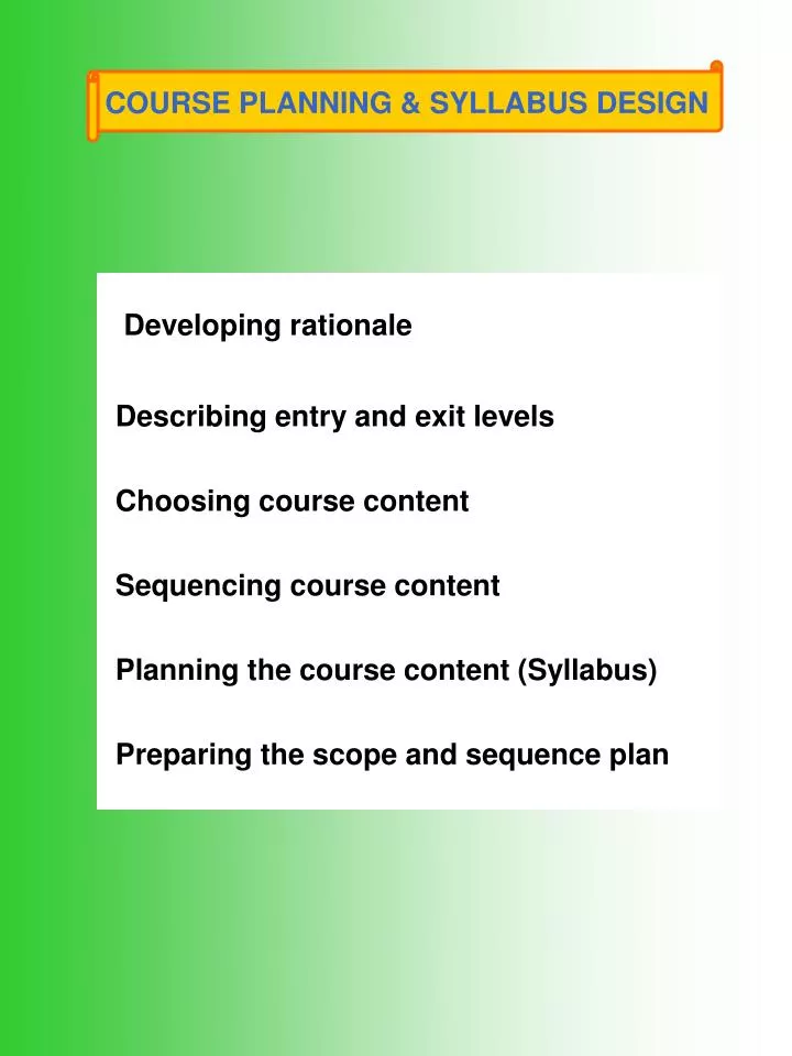 course planning syllabus design