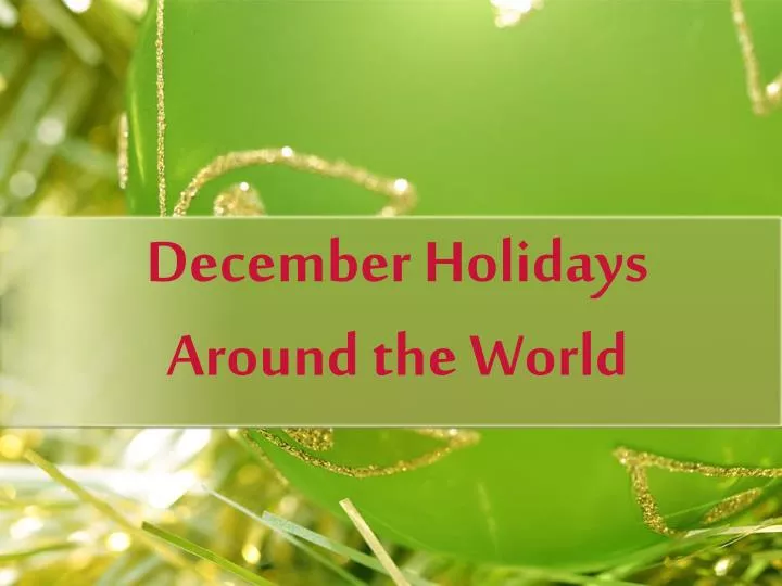 december holidays around the world