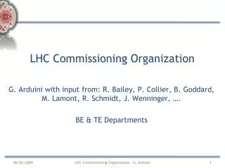 LHC Commissioning Organization