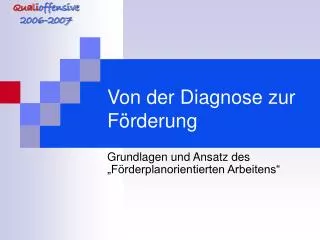 von der diagnose zur f rderung