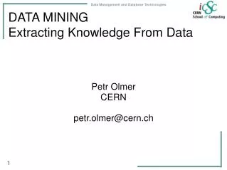 DATA MINING Extracting Knowledge From Data