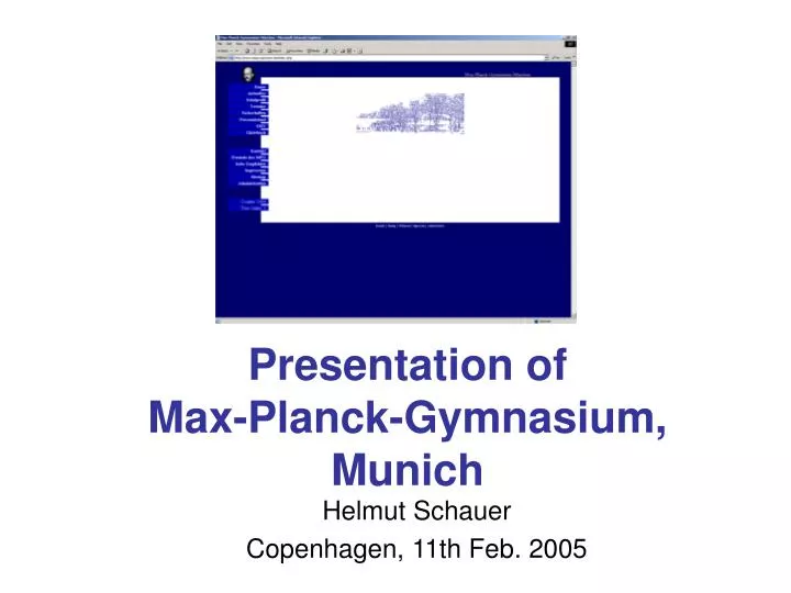 presentation of max planck gymnasium munich