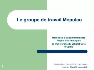 le groupe de travail mepulco