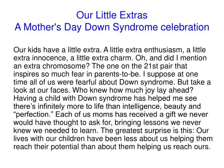 our little extras a mother s day down syndrome celebration