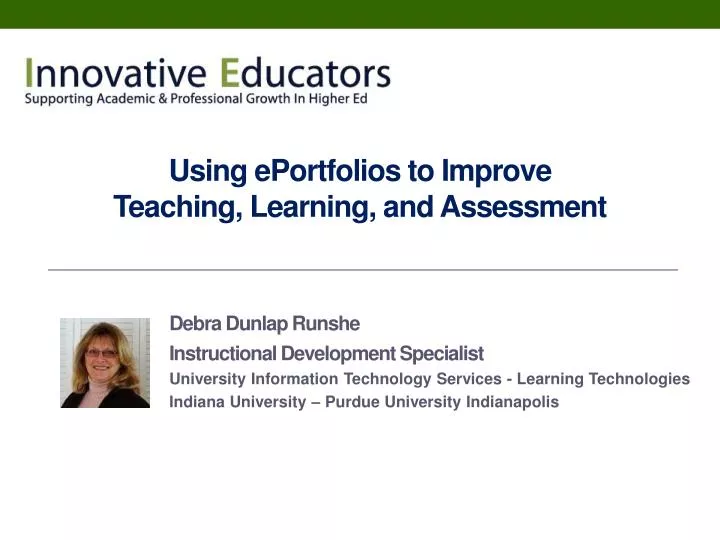 using eportfolios to improve teaching learning and assessment