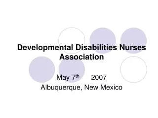 Developmental Disabilities Nurses Association