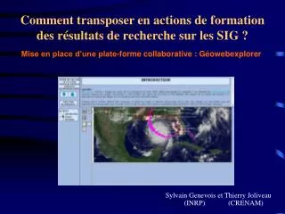 comment transposer en actions de formation des r sultats de recherche sur les sig