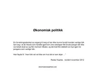 konomisk politikk