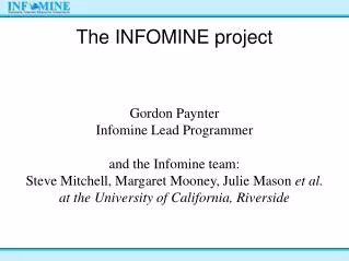 The INFOMINE project